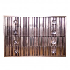 Brass and bamboo chest of drawers 
